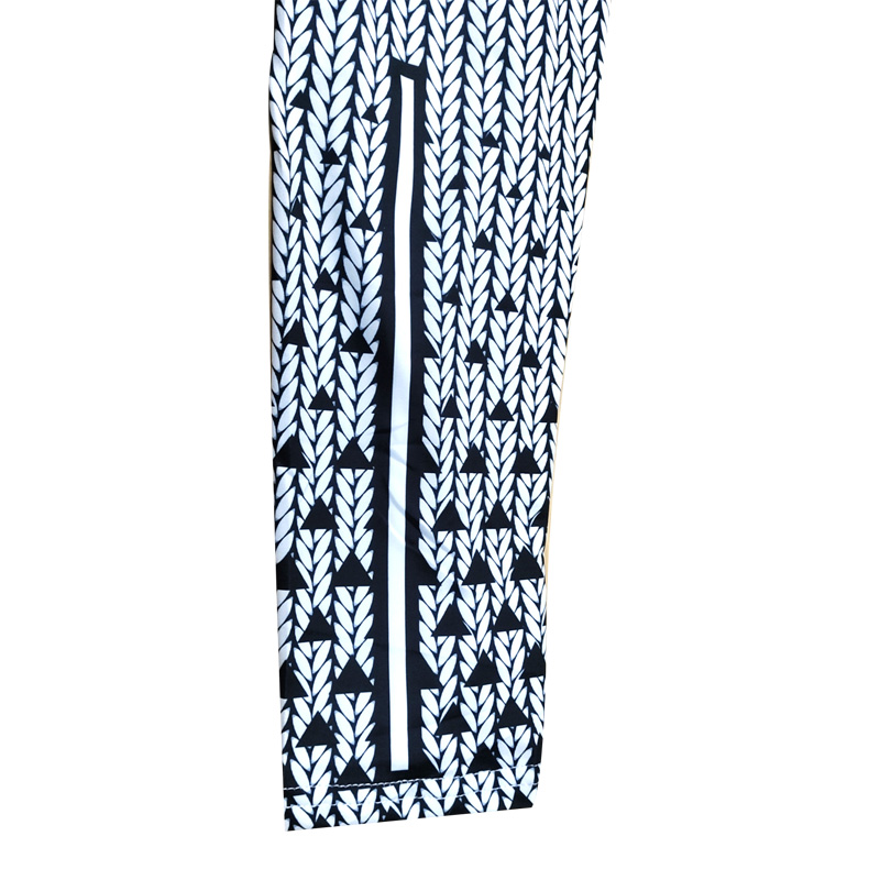 Women Casual Sports Pants Slim Yoga Pants Printed Leggings - Grey 4XL