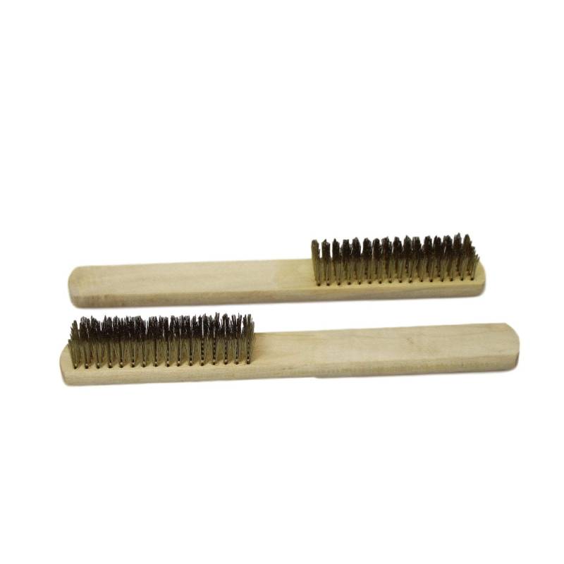 Wooden Handle Copper Wire Cleaning Brush 20 cm Pack of 2