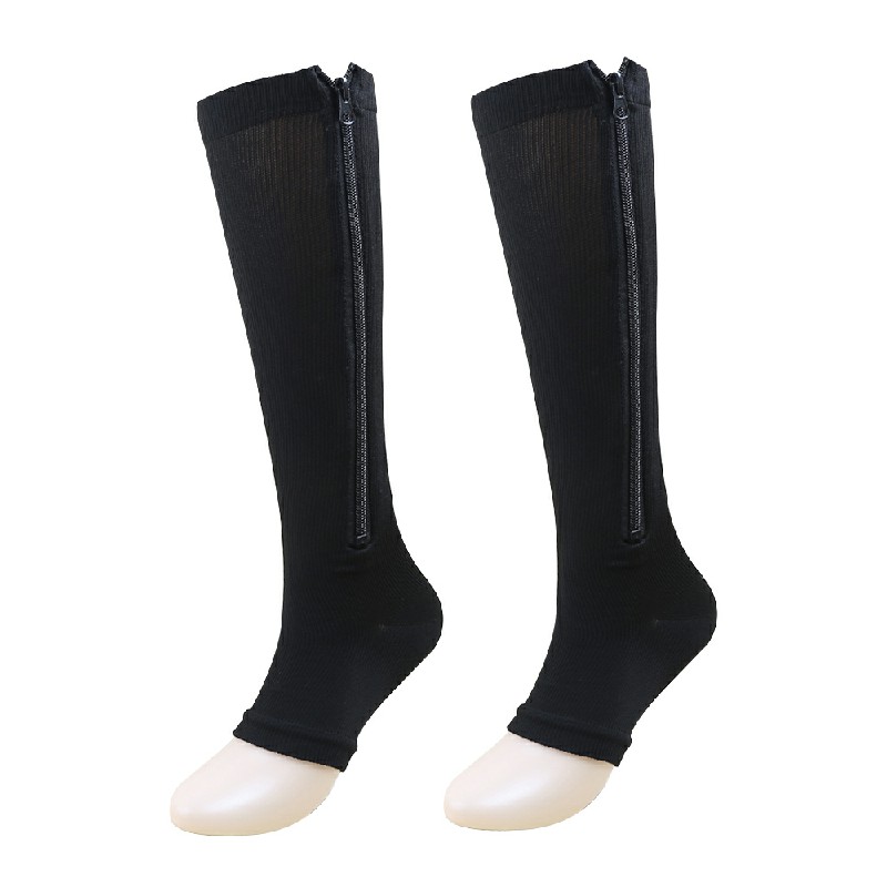 Zipper Compression Socks Open Compression Stockings for Men and Women - XXL